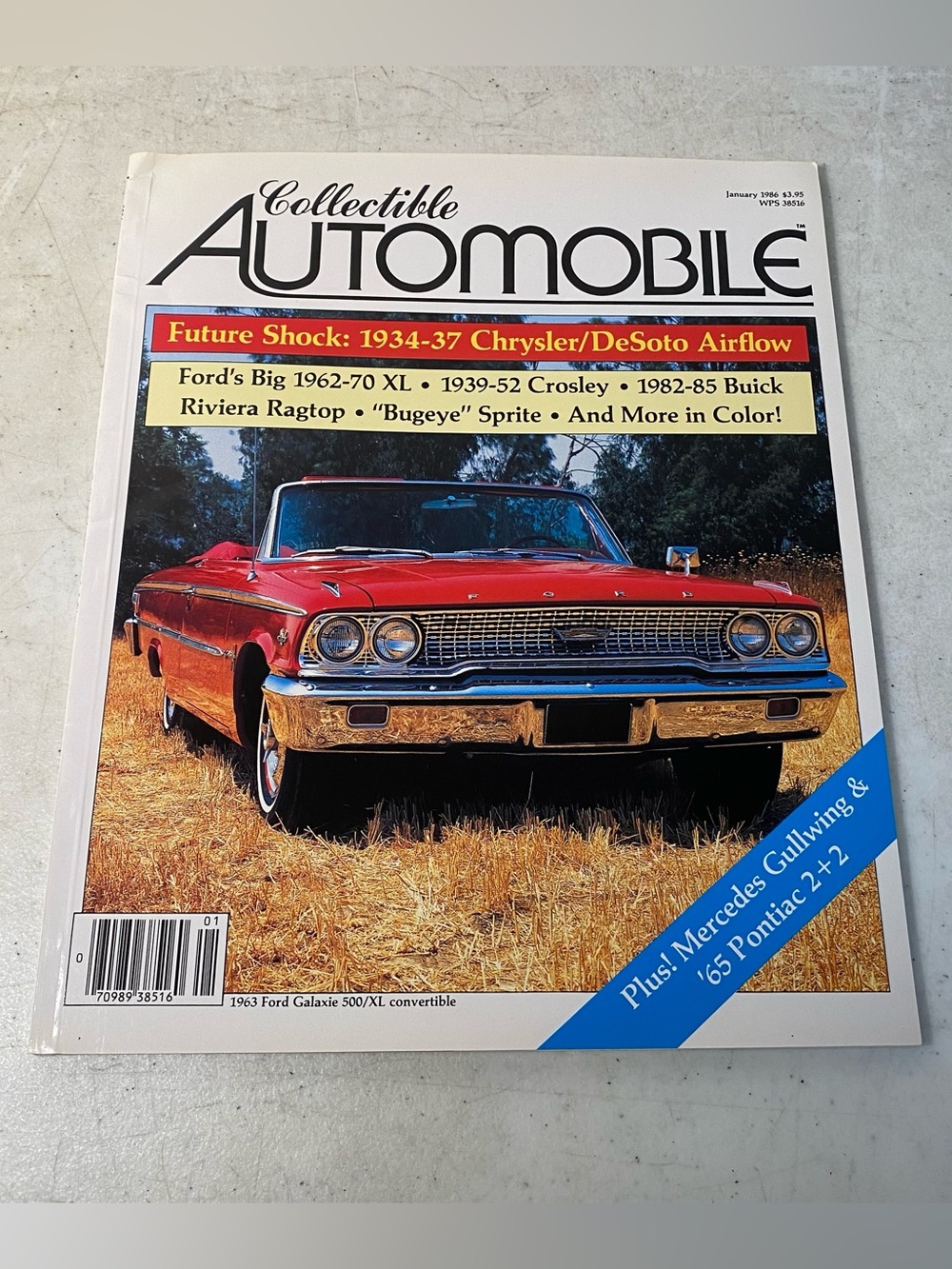 COLLECTIBLE AUTOMOBILE Jan 1986 Magazine -  1963 Ford Galaxie 500 XL Convertible